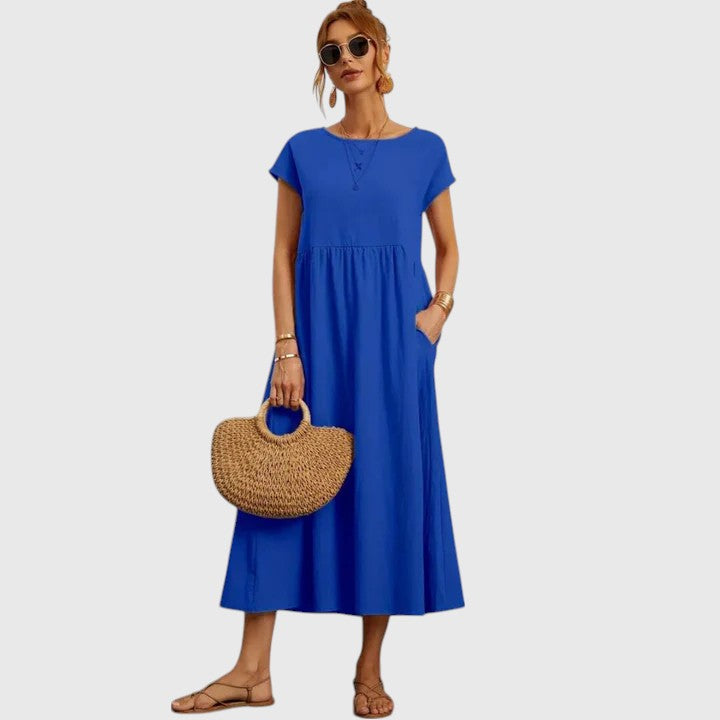 Nora™ | Short Sleeve Midi Dress