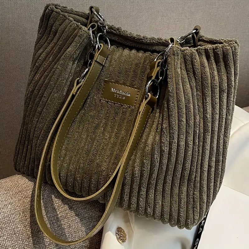 Onyx - Large Capacity Corduroy Tote Bag