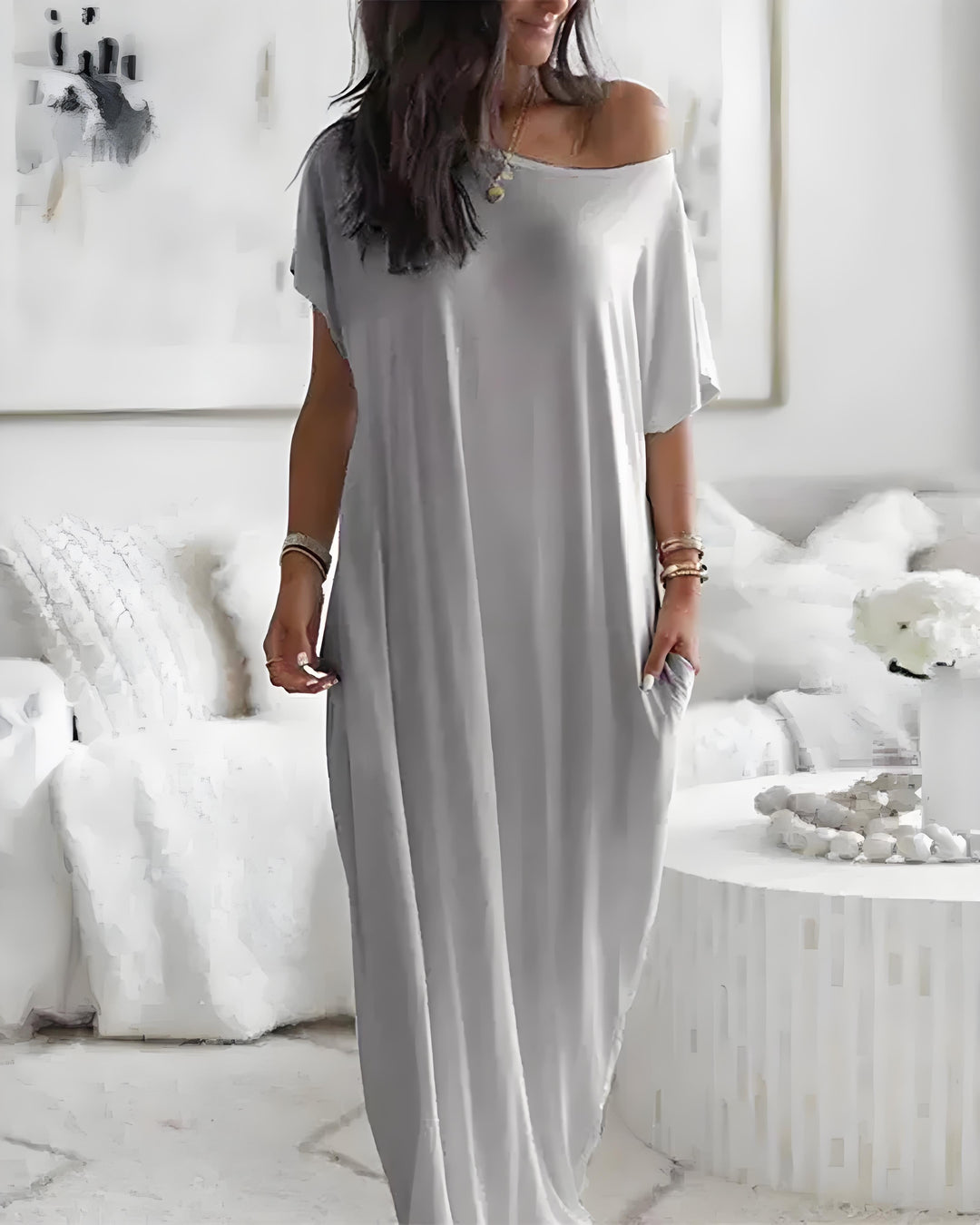 Aureline™ | Relaxed Off-Shoulder Dress