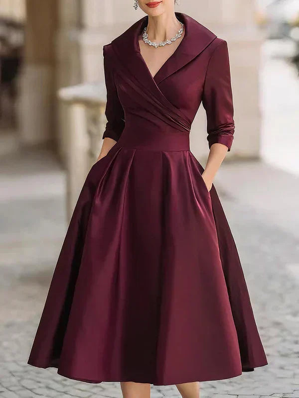 Gabriella | Elegant Midi Dress with Refined Details and Practical Pockets