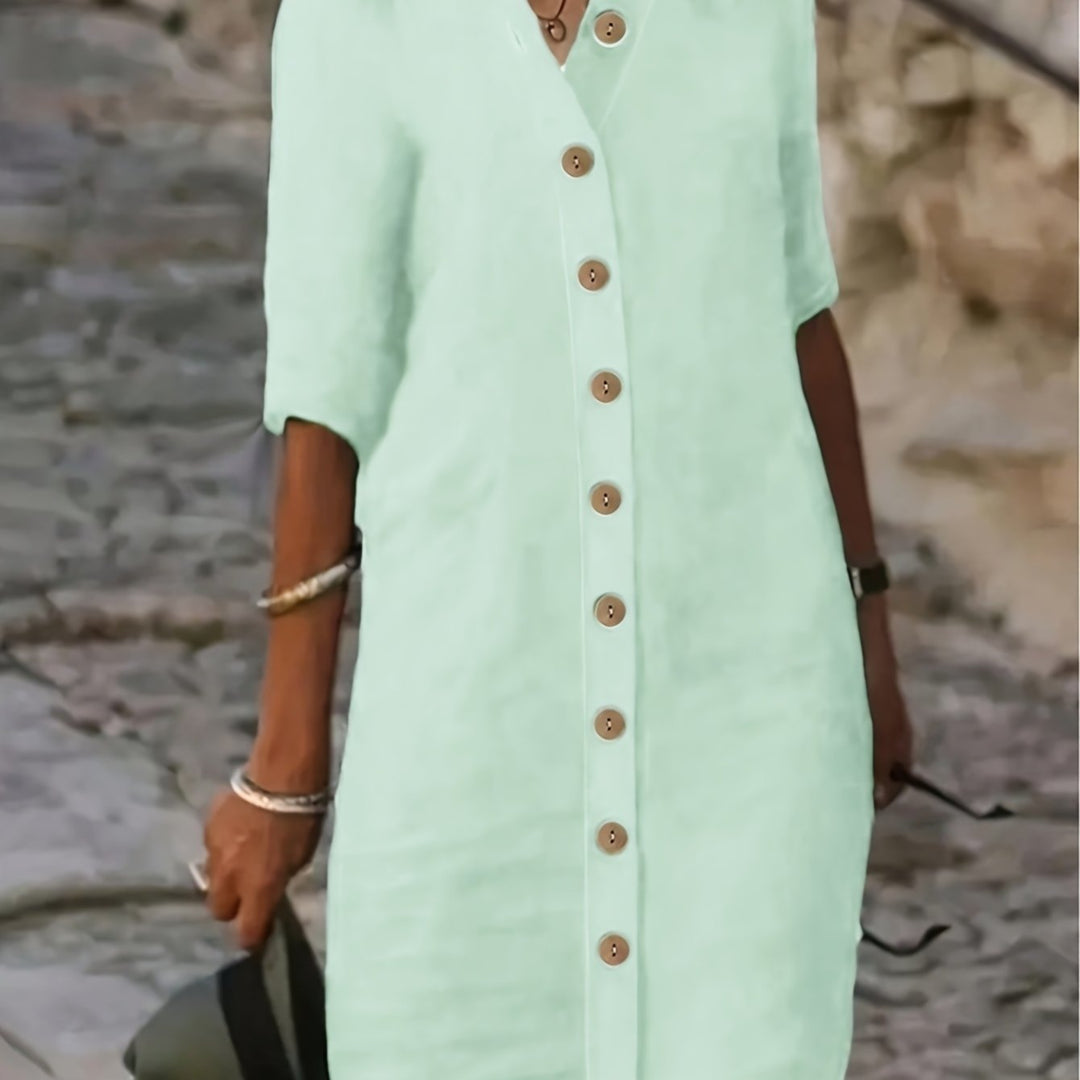 Sarah™ | Button-Down Shirt Dress