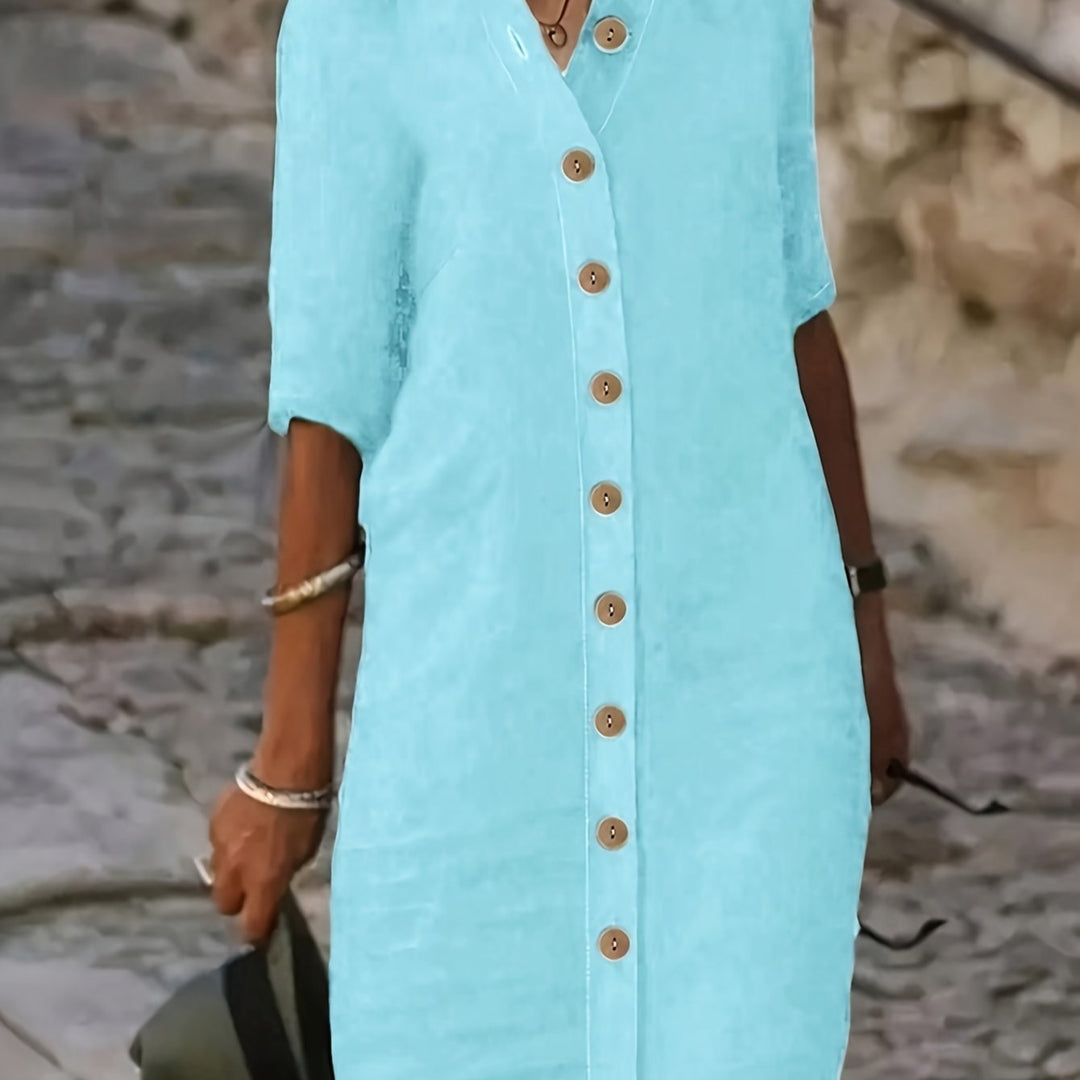 Sarah™ | Button-Down Shirt Dress
