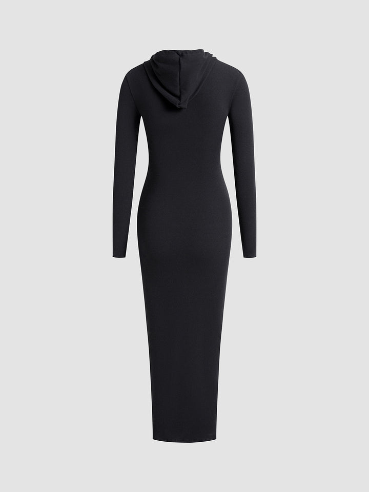 Women's Hooded Bodycon Dress with Drawstring