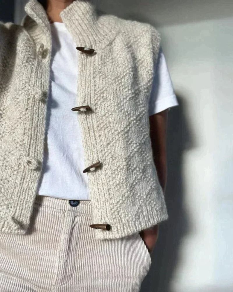 INGRID – COZY KNIT SLEEVELESS CARDIGAN