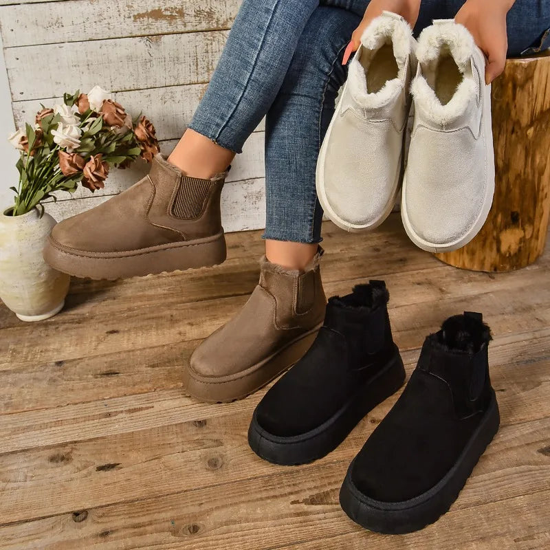 SnowLuxe™ | Women's Premium Fur Ankle Boots