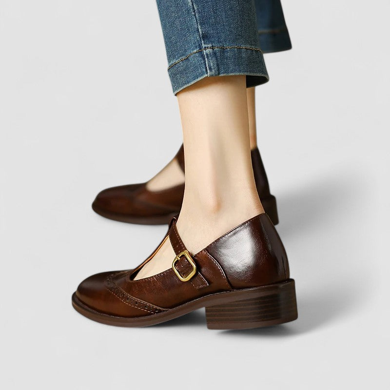 ANDREA – VINTAGE T-STRAP LEATHER SHOES
