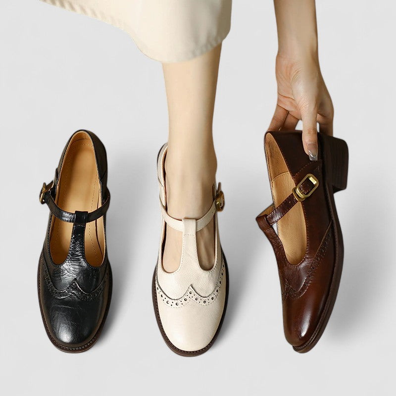 ANDREA – VINTAGE T-STRAP LEATHER SHOES