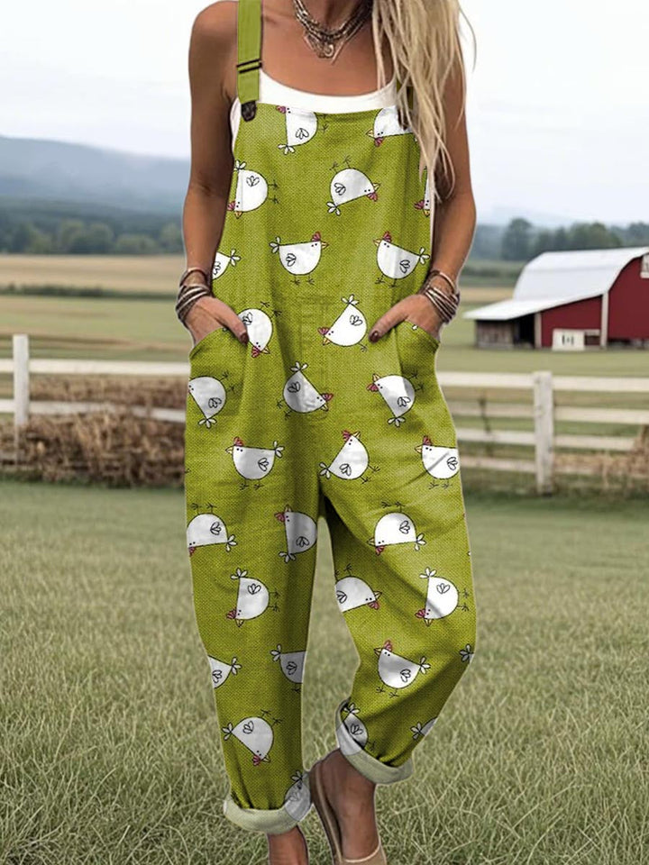 Women's Vintage Wide Leg Jumpsuit - Effortless Style & Comfort