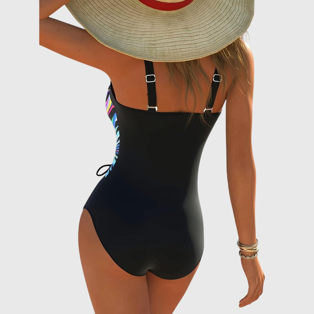 Fashionable High Elasticity Swimsuit with Crossed Front Detail