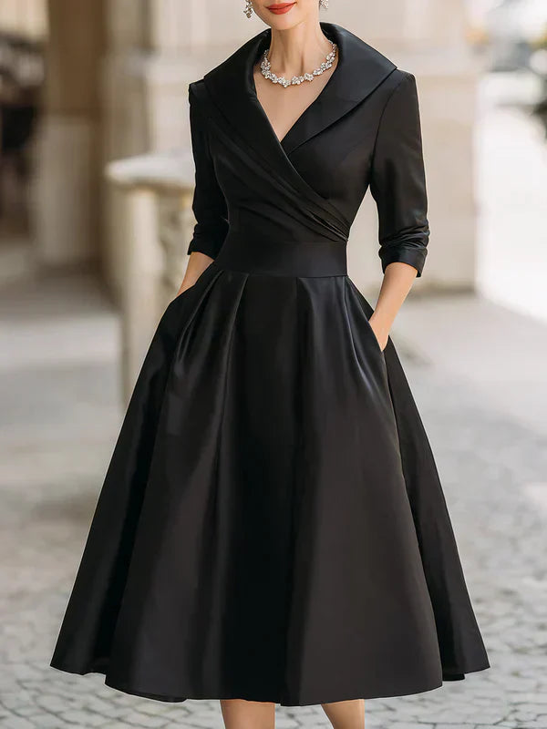 Gabriella | Elegant Midi Dress with Refined Details and Practical Pockets