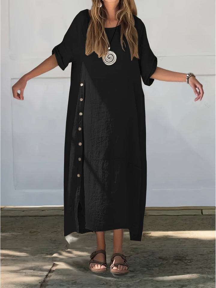 Chloe™ | Side-Button Maxi Dress
