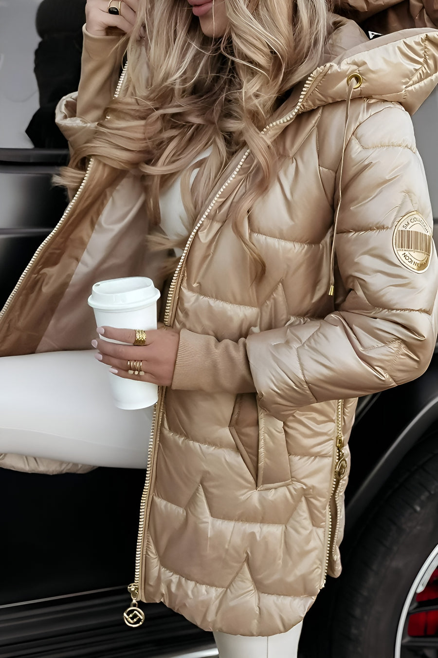 Gina | Elegant Winter Coat with Hood And Padding
