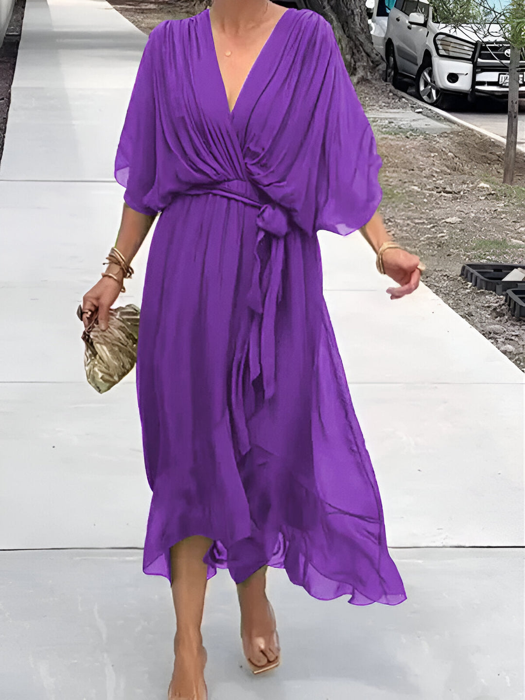 Claire™ | Tie-Waist Midi Dress