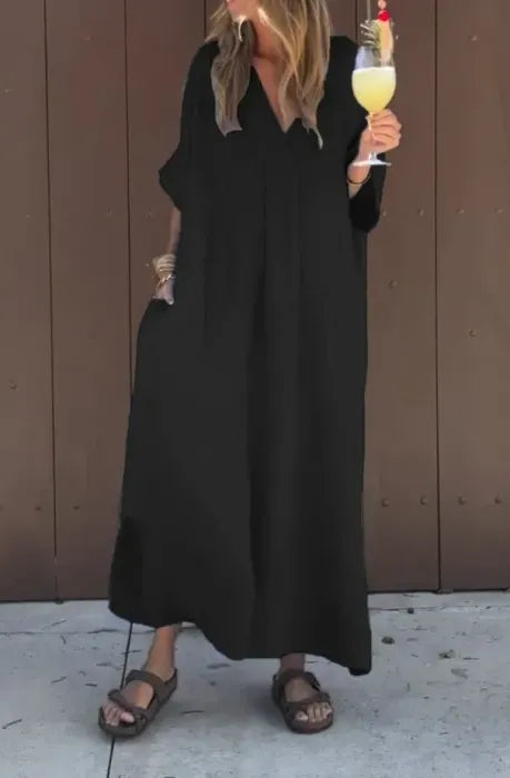 Leah™ | Oversized V-Neck Dress