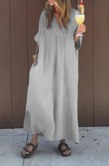 Leah™ | Oversized V-Neck Dress