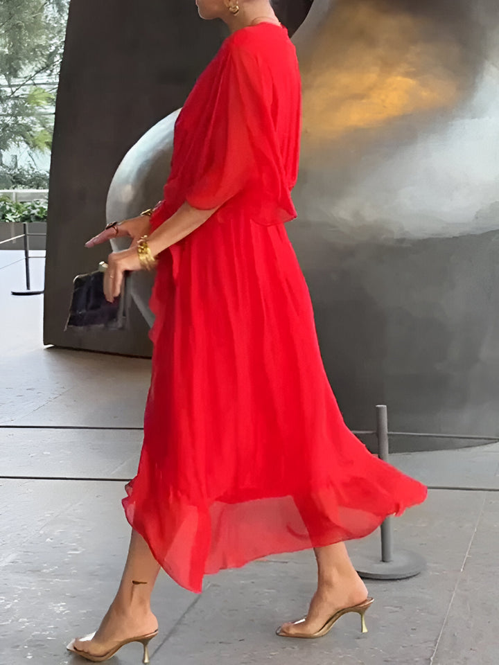 Claire™ | Tie-Waist Midi Dress